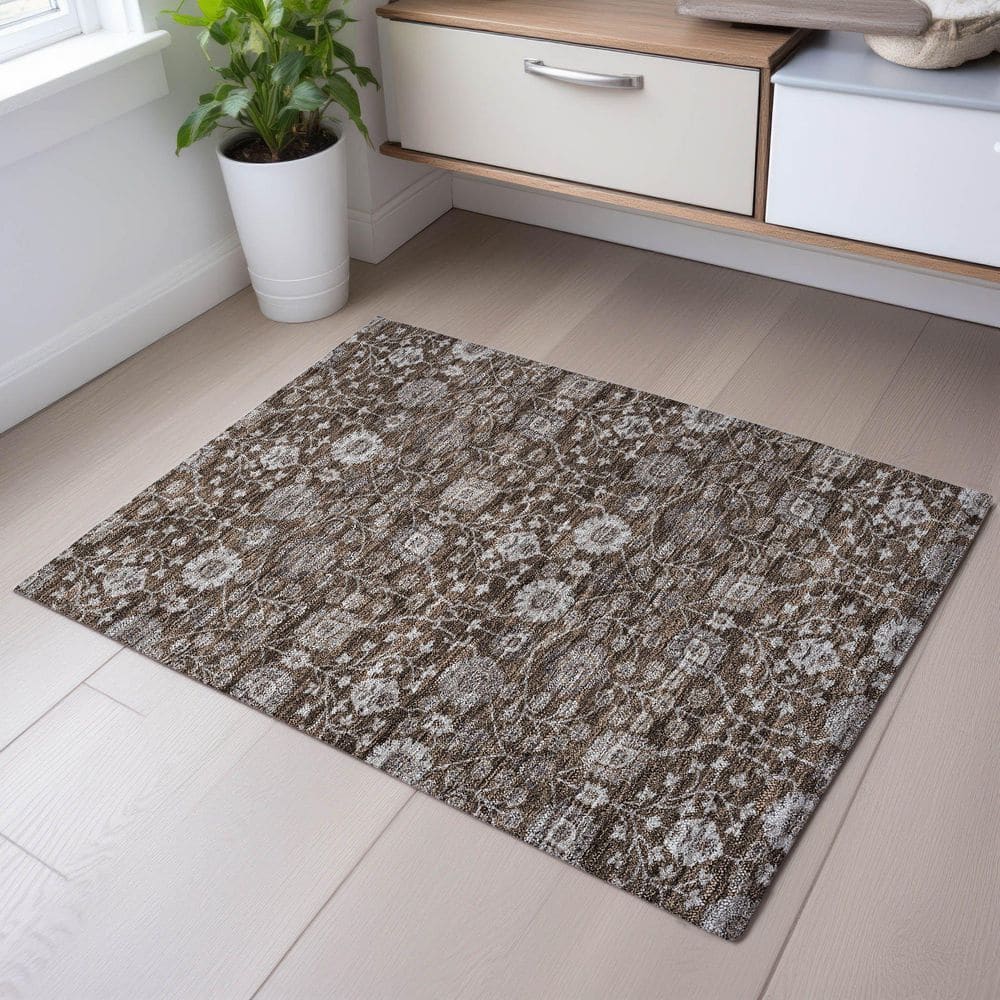 Mayfield Premium Machine Washable Abstract AMF1155 Chocolate 2 ft. x 3 ft. Area Rug price history on PriceWatchPro