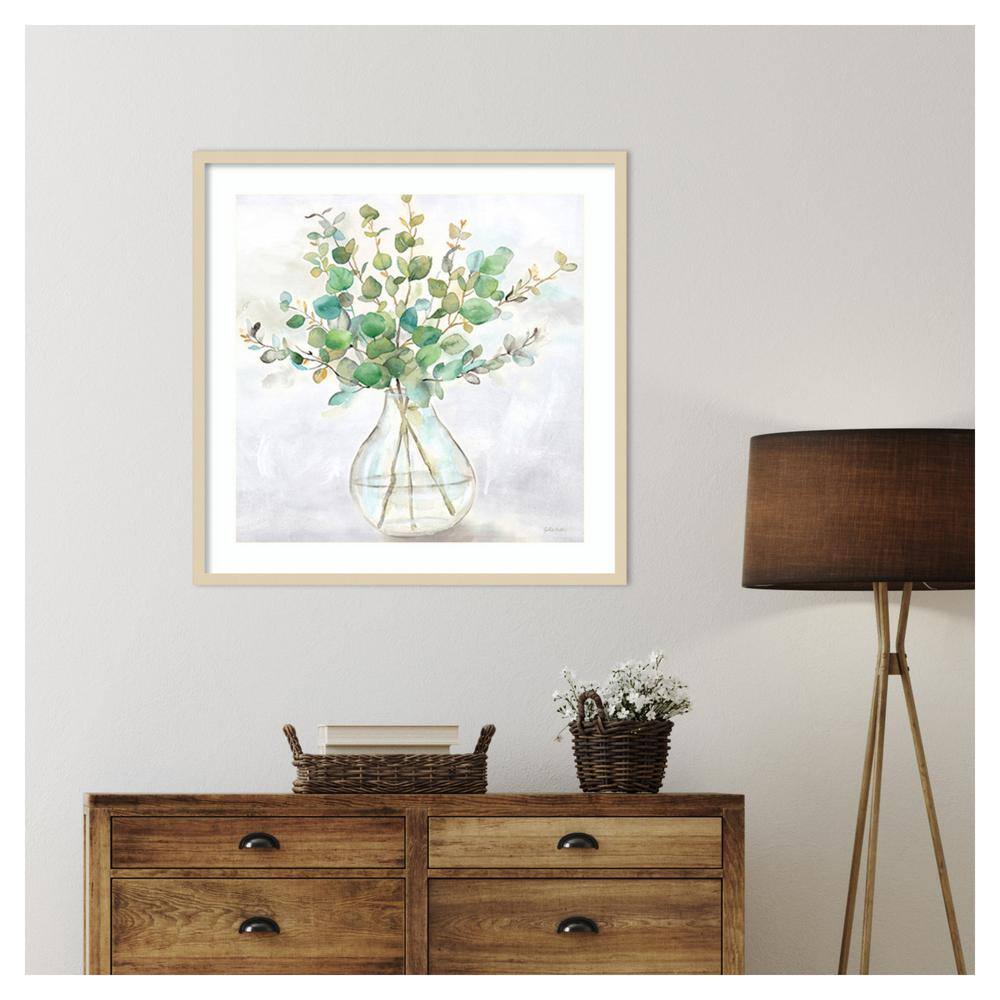 Eucalyptus Vase II 33" x 33" Natural Wood Framed Wall Art