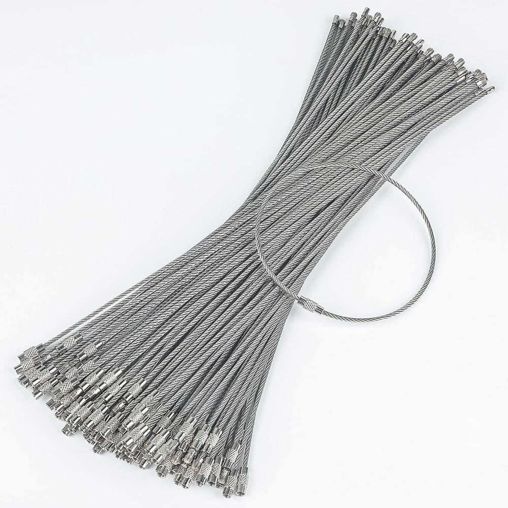 NVNOO 10 in. Wire Keychain Cable Large Stainless Steel Key Ring Loop ...