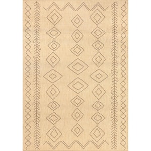 Serna Moroccan Tan Doormat 3 ft. x 5 ft. Indoor/Outdoor Area Rug