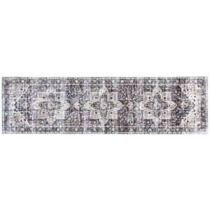 Gray 2 ft. x 7 ft. Distressed Traditional Machine Washable Runner Rug