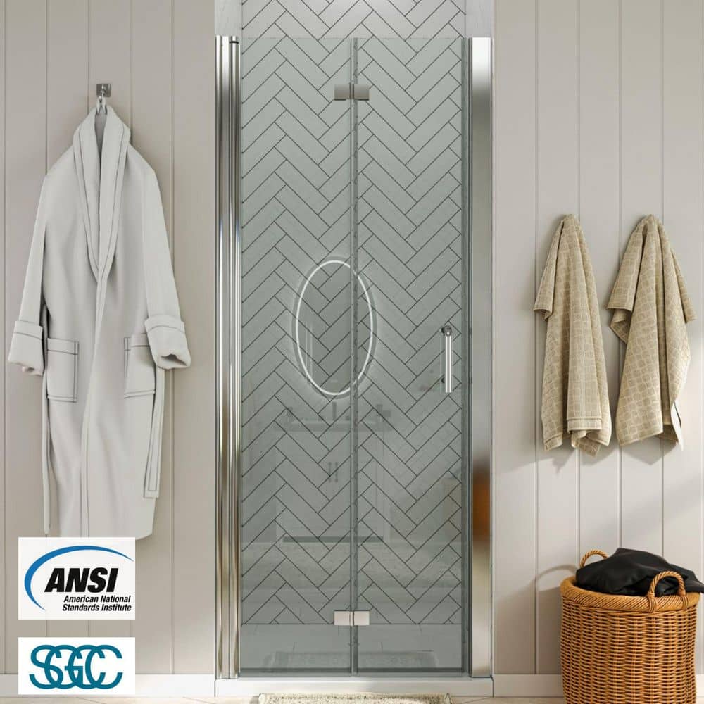 36 to 37-1/4 in. W x 72 in. H Bi-Fold Frameless Shower Doors in Chrome with Clear Glass price history on PriceWatchPro