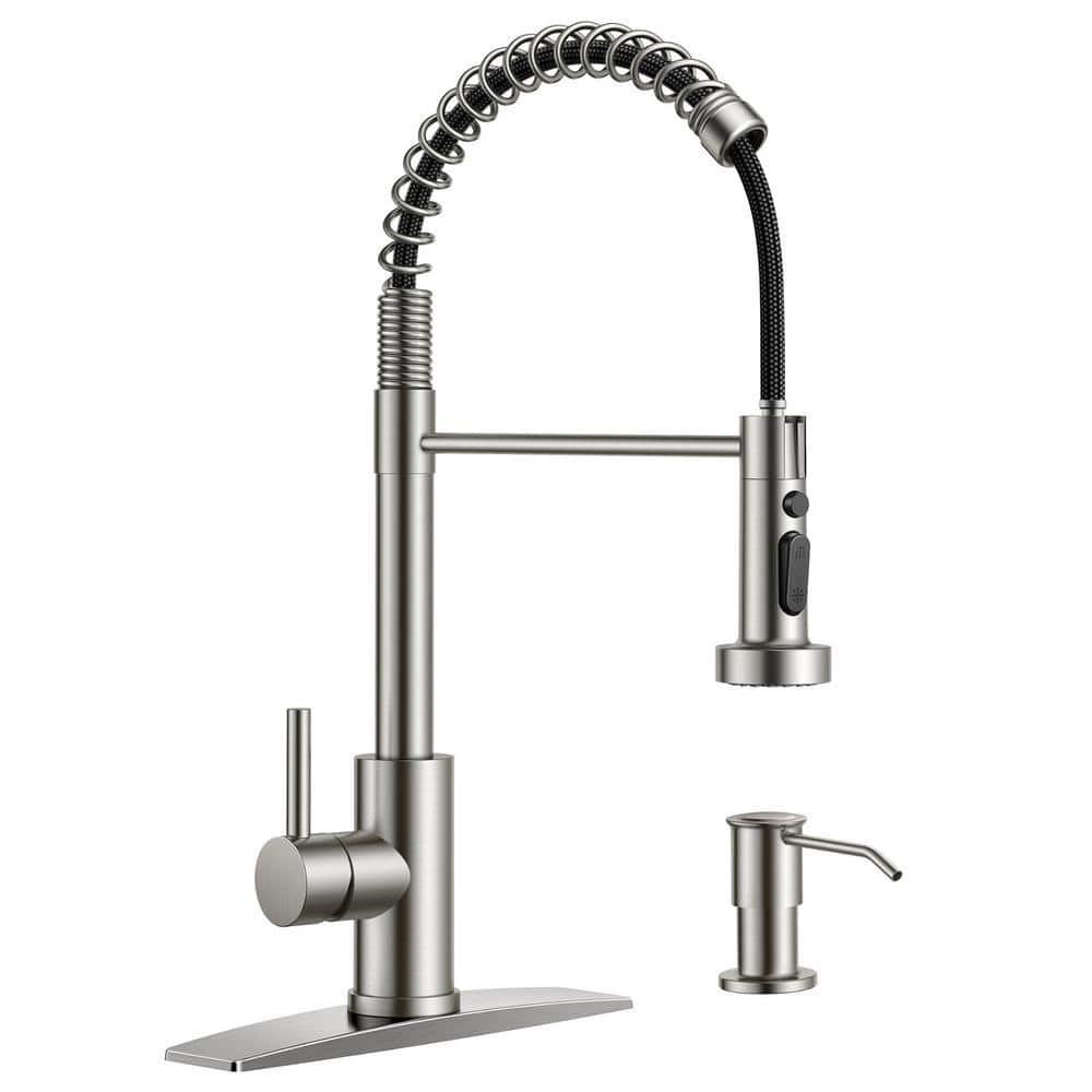 ANZA Single Handle Pull Down Sprayer Kitchen Faucet High Arch