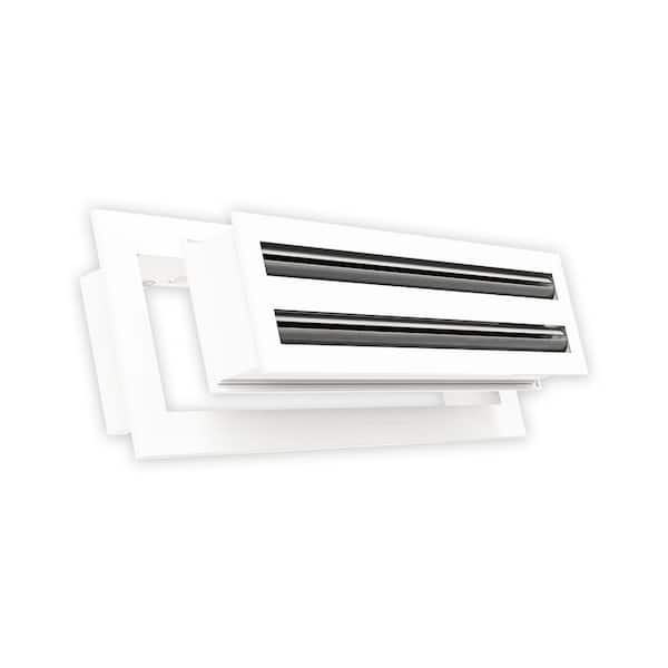 14 in. x 4 in. Aluminum Wall/Ceiling Linear Slot Diffuser in White