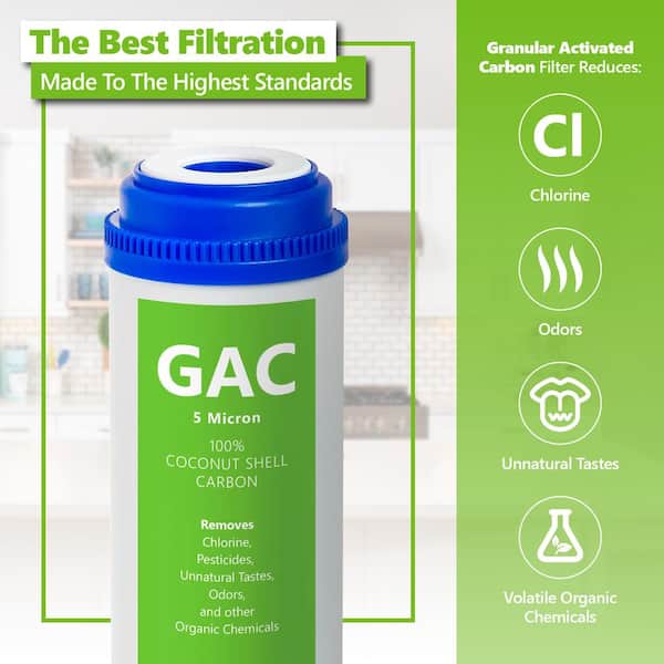 10 inch 5 Micron Under Sink and Reverse Osmosis System Activated Carbon Block ACB Water Filter Replacement Express Water