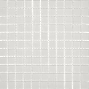 Light Gray 11.8 in. x 11.8 in. 1 in. x 1 in. Matte Finished Glass Mosaic Tile (9.67 sq. ft./Case)