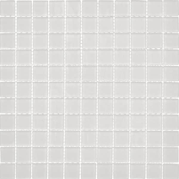 Apollo Tile Light Gray 11.8 in. x 11.8 in. 1 in. x 1 in. Matte Finished Glass Mosaic Tile (9.67 sq. ft./Case)