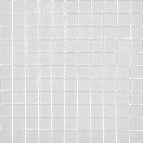Warm Greige 11.8 in. x 11.8 in. 1 in. x 1 in. Matte Finished  Floor and Wall Glass Mosaic Tile (9.67 sq. ft./Case)