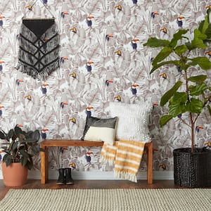 Toucan Newspaper Peel and Stick Wallpaper (Covers 28 sq. ft.)