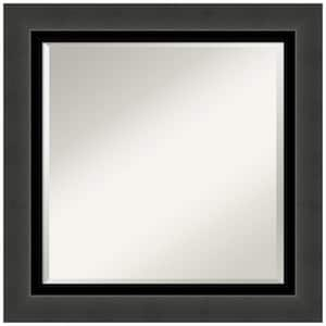 Medium Square Tuxedo Black Beveled Glass Modern Mirror (25.5 in. H x 25.5 in. W)