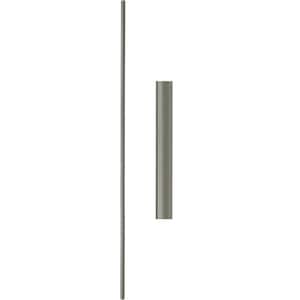 44 in. x 5/8 in. Ash Grey Plain Round Base Hollow Iron Stair Baluster