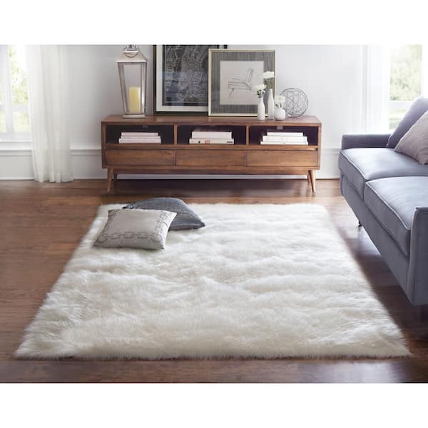 Rugs White 6x8 Rug Polygonal Print Soft Fluffy Carpet for Bedroom Living  Room Home Decor Can Also Be Used As an Outdoor Rug, Microfiber Non-Slip