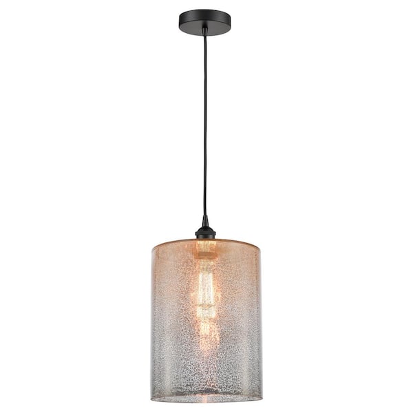 Cobbleskill 60-Watt 1-Light Matte Black Standard Mini Pendant Light with Mercury Glass, No Bulbs Included