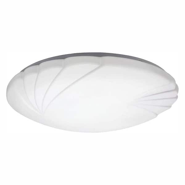Lithonia Lighting Crenelle 14 in. White LED Round Flush Mount with Scalloped Acrylic Diffuser