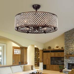 Miyaka 29 in. Indoor Rustic Bronze Ceiling Fan with Light Kit and Remote Controller