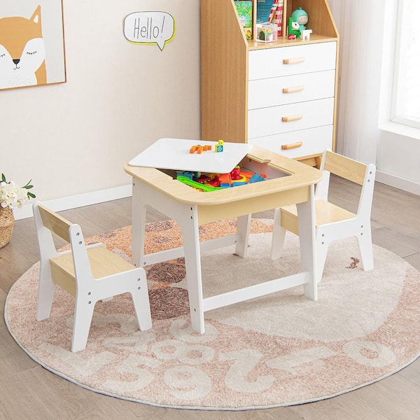 Drawing Childrens Plastic Desk And Chair Set Home Height Adjustable 74x50cm