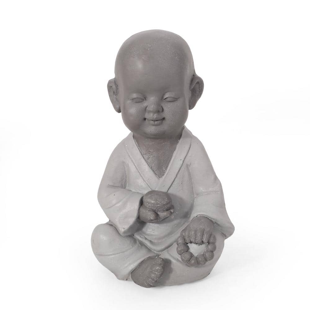 14.75 in. Gary Outdoor Monk Statue, Magnesium Oxide