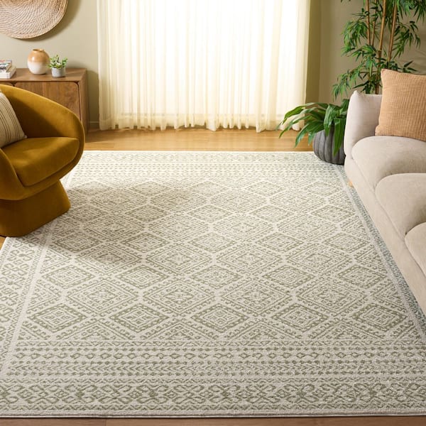 Tulum 8 ft. x 10 ft. Ivory/Sage Geometric Area Rug