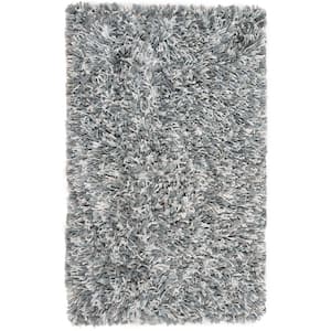 Rio Shag Gray/Ivory 3 ft. x 4 ft. Solid Area Rug