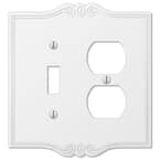 Charleston 2 Gang 1-Toggle and 1-Duplex Composite Wall Plate - White