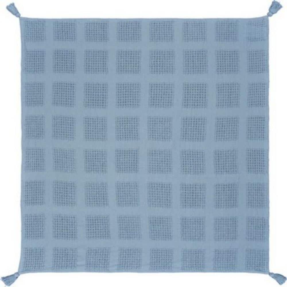 Josephine Charming Light Blue All Natural Cotton Throw Blanket