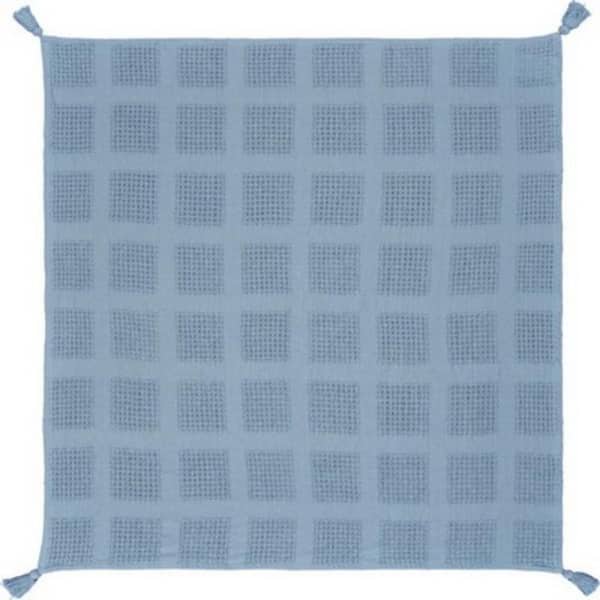 Unbranded Josephine Charming Light Blue All Natural Cotton Throw Blanket