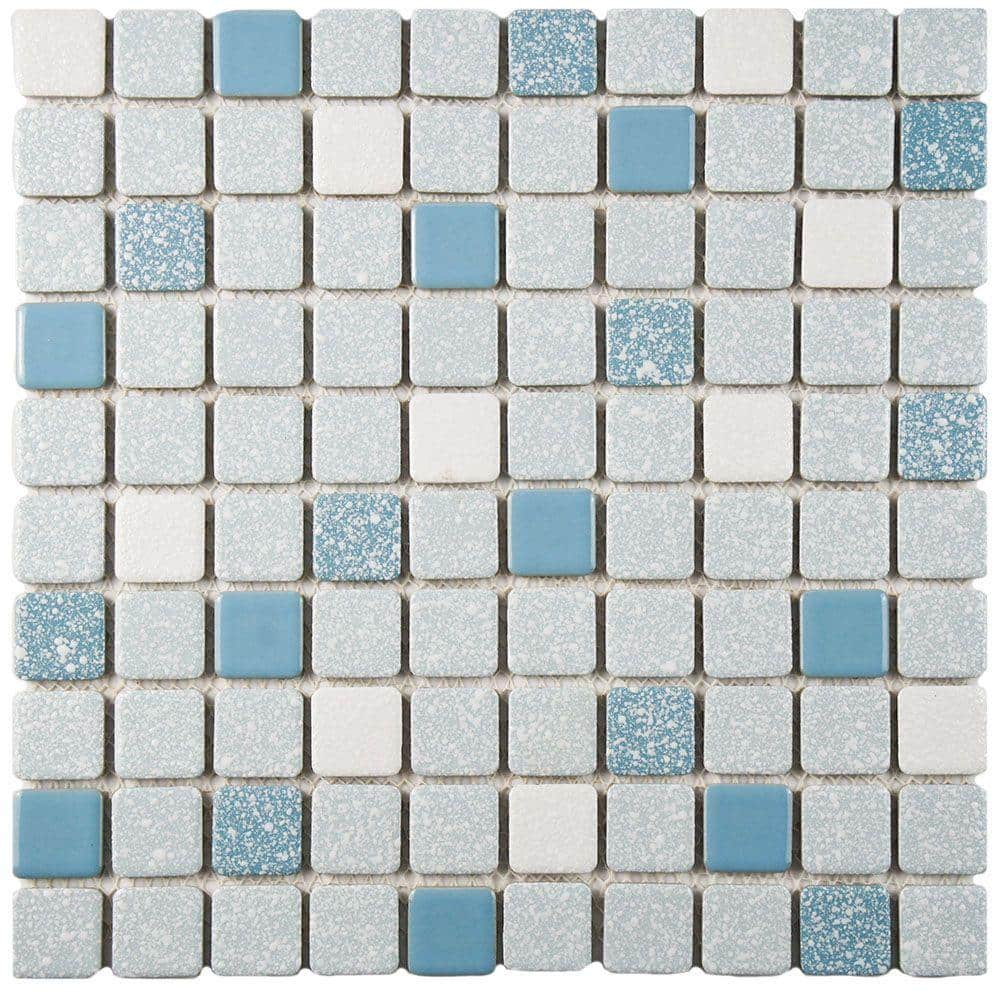 Blue and White Porcelain Raindrop Shapes Mosaic Tiles for Crafts