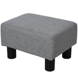 15.75" Grey Bench with Linen Fabric & Lightweight Design