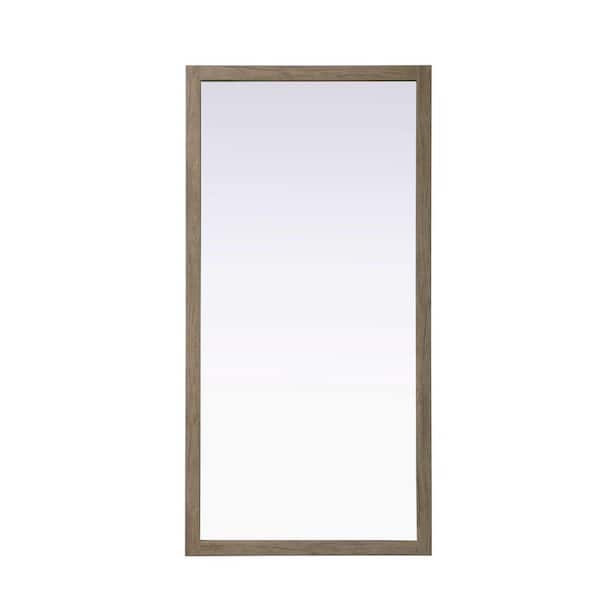 Natural Oak 72 in. W x 36 in. H Transitional Rectangle Mirror