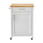 Glenville White Kitchen Cart with 1 Drawer