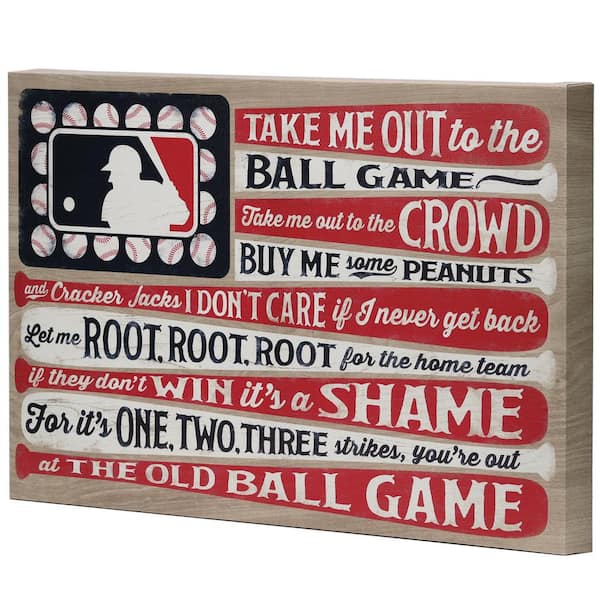 Wooden Sign - Take Me Out To The Ball Game Lyrics 36in.