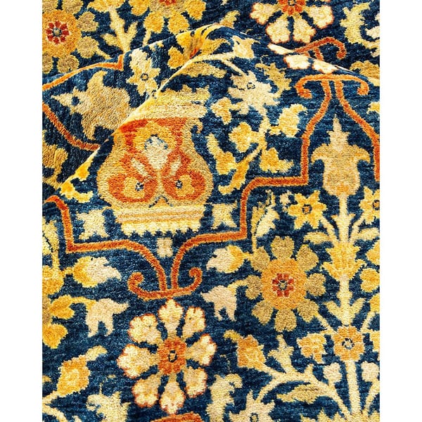 Mogul Blue 8 ft. x 10 ft. Oriental Wool Indoor Area Rug