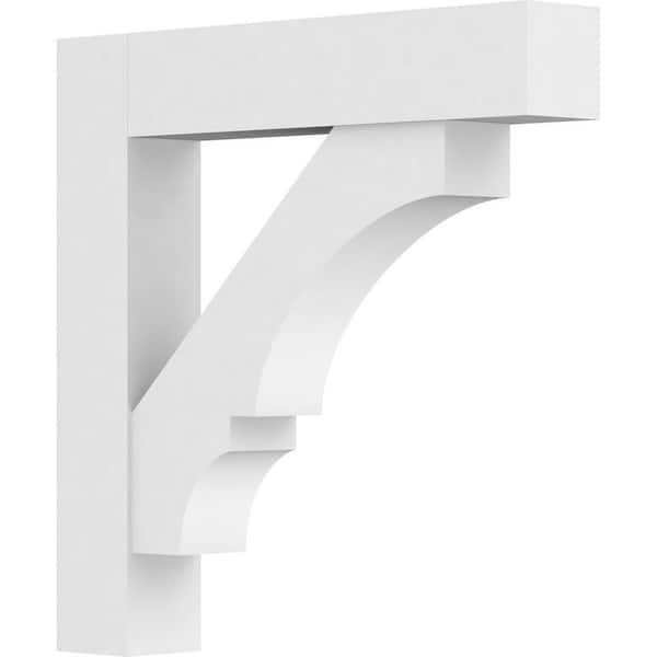 Ekena Millwork Standard Balboa 5 in. W x 30 in. H x 30 in. D Signature Urethane Polyurethane Bracket With Block Ends