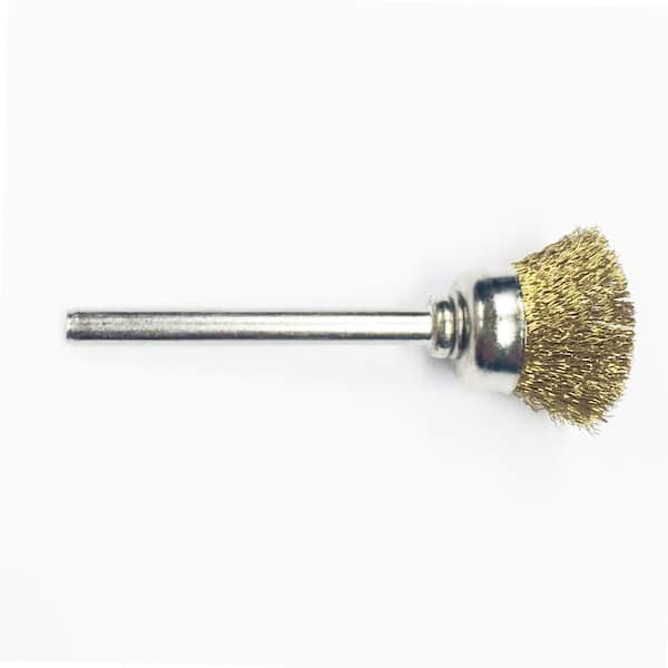 Robtec 9/16 in. x 1/8 in. Shank Brass Crimped Wire Cup Brush (2-Pack)  916CBCS03 - The Home Depot