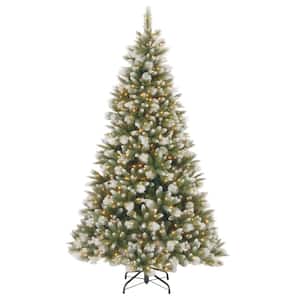 Prescott Pencil Slim Hinged Tree with 350 Clear Lights 7 1/2' Feel-Real R 