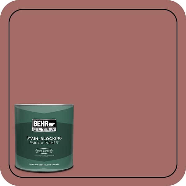 BEHR ULTRA 1 qt. #S150-5 Vermilion Extra Durable Semi-Gloss Enamel Interior Paint & Primer
