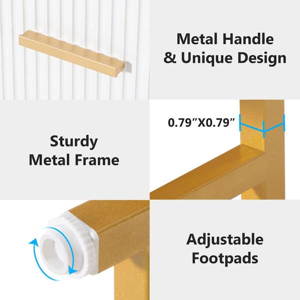 TRIBESIGNS WAY TO ORIGIN Mayville 2 Drawers White and Gold