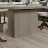 FUFU&GAGA Wooden Gray Wood Grain 118 in. Width Rectangle Double Pedestal Double-based Dining Table for 10 KF210253-034