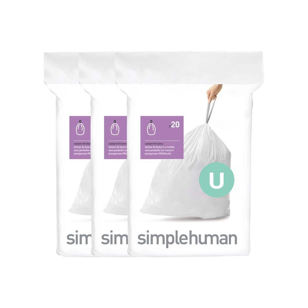  simplehuman 55 Liter / 14.5 Gallon Swing Top Can, Brushed  Stainless Steel + Code P 60 Pack Liners : Industrial & Scientific