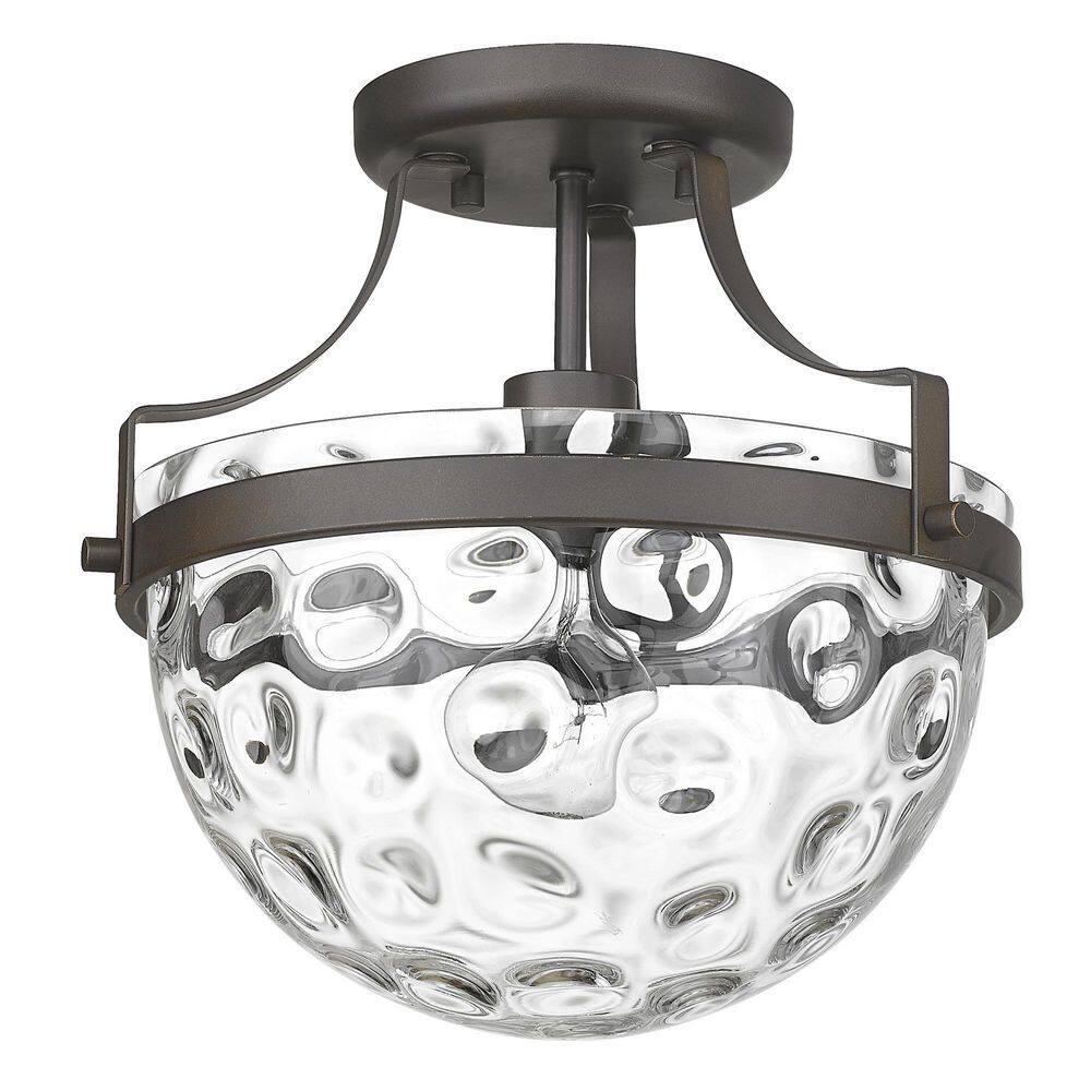 Quinn Wavey Glass 11" Bronze Indoor/Outdoor Light Fixture