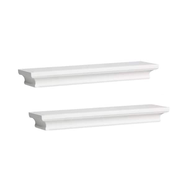 Unbranded 15.75 in. W x 4 in. D White Floating Shelves Decorative Wall Shelf, Set of 2