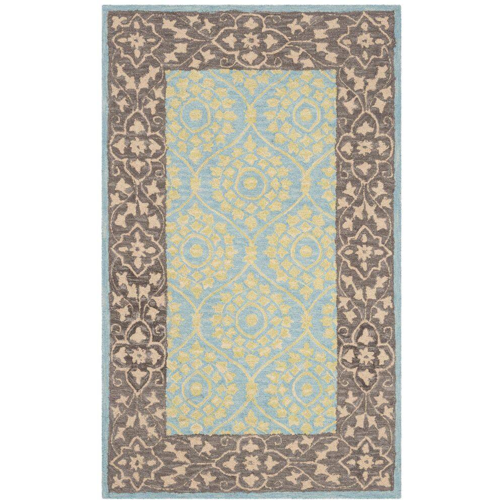 Suzani 4 ft. x 6 ft. Chocolate/Yellow Trellis Ornate Border Area Rug price history on PriceWatchPro