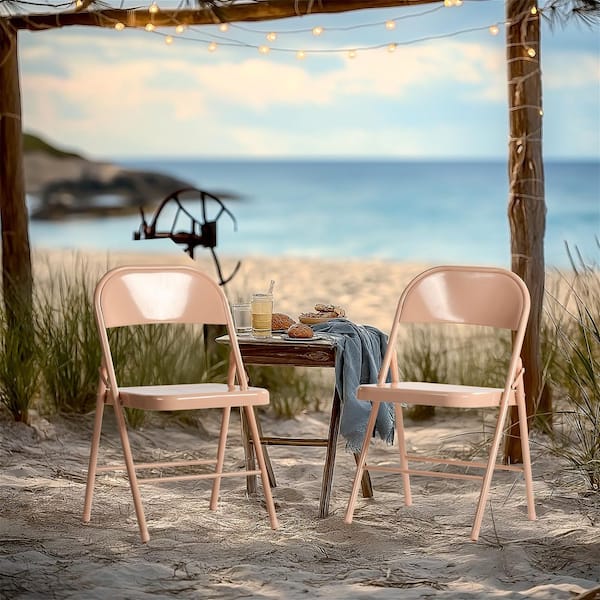 FRIACC EA 4PK Pink Folding Accent Side Chair Set of 4-Modern, Stylish, and Functional