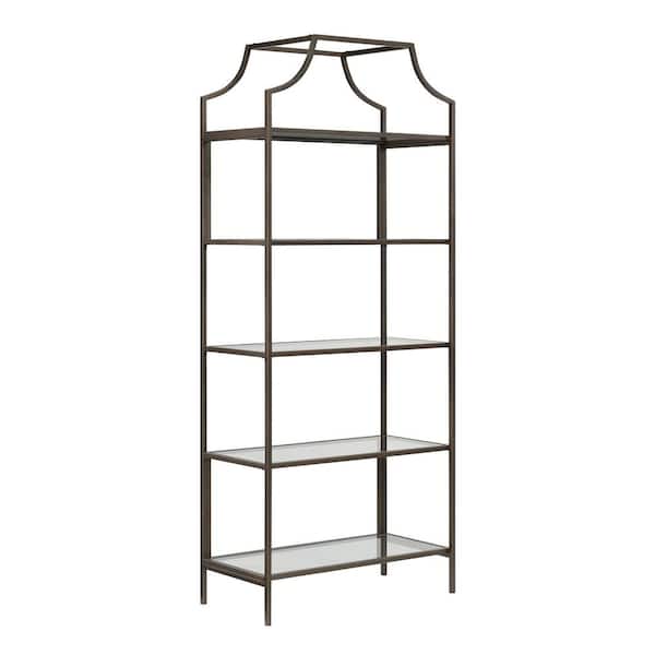 SAUDER 70.86 in. Bronze Metal 5-Shelf Accent Bookcase