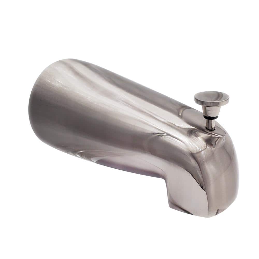 Satin Nickel Wall Mounted Tub Spout with Diverter