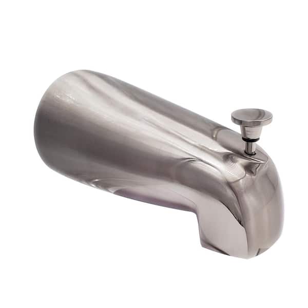 Westbrass 5-1/2 in. Brass Nose Diverter Tub Spout, Satin Nickel