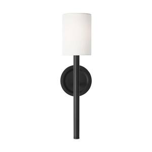 SCOTT LIVING Porteau 1-light Midnight Black Wall Sconce with White ...