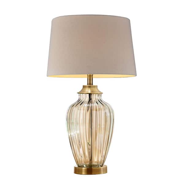 ORE International 28.5 in. Golden Gaze Glass Table Lamp