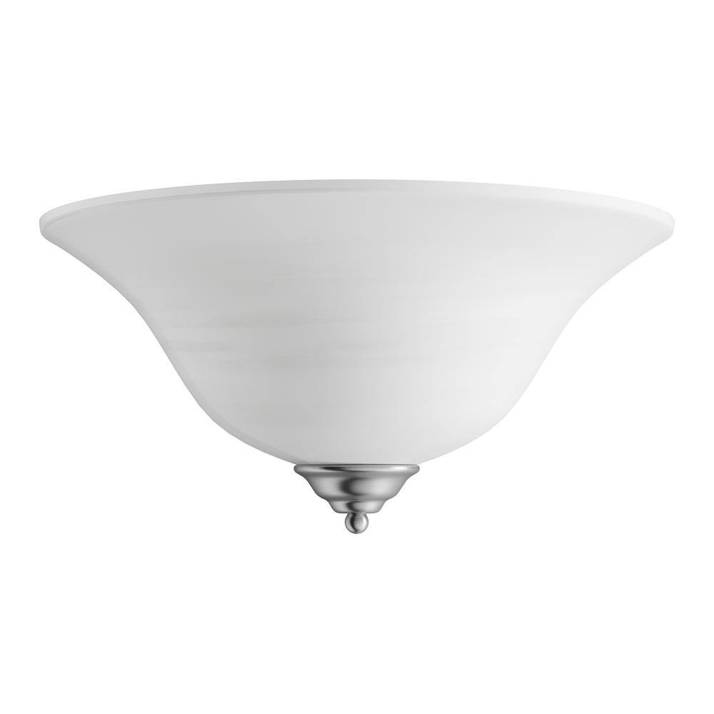 Brushed Nickel Wall Sconce with White Alabaster Glass