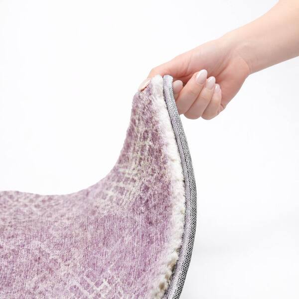 Dream Shag Premium Machine Washable Abstract ADS825 Lavender 5 ft. x 7 ft. 6 in. Area Rug